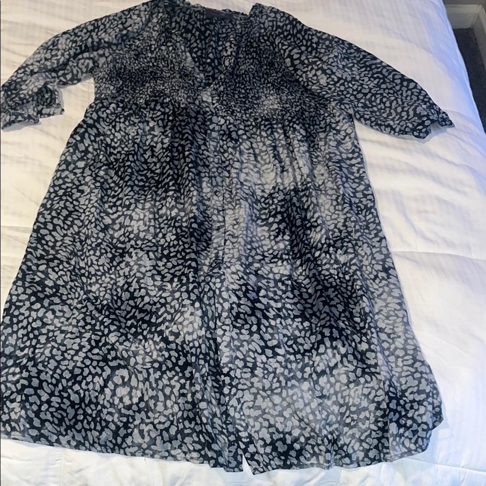 Hudson Gray Chic Blue and Gray animal print Dress size Small